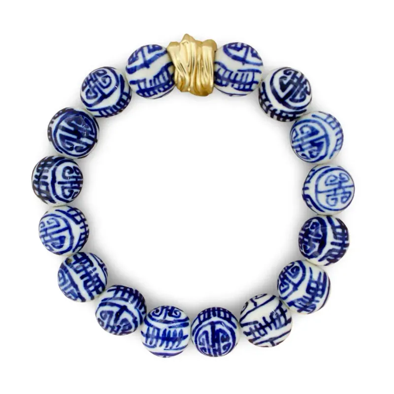 Chinoiserie Bracelet-Blue