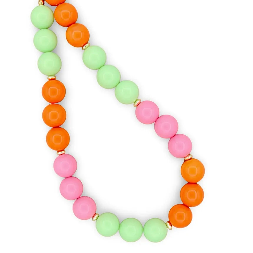 Fun Cabana Necklace-Orange/Green