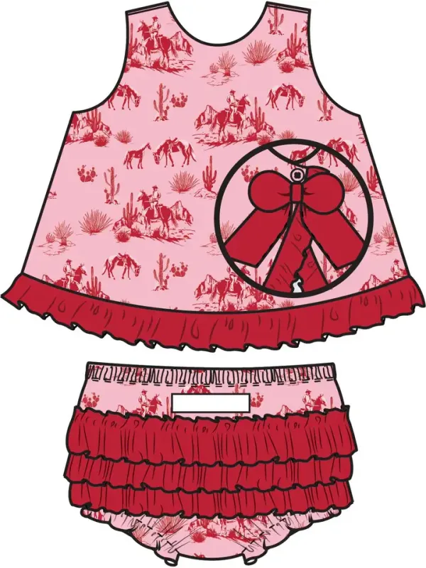 BC Baby Girls Pink Western Trail Set