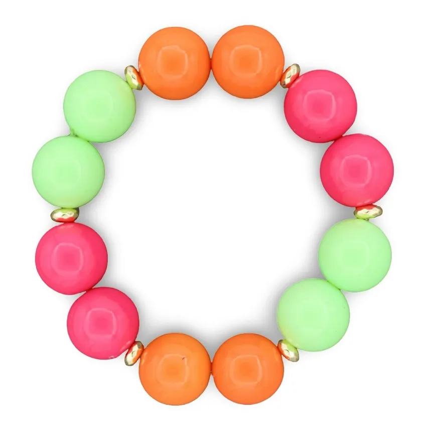 Fun Cabana Bracelet-Green/Orange/Pink