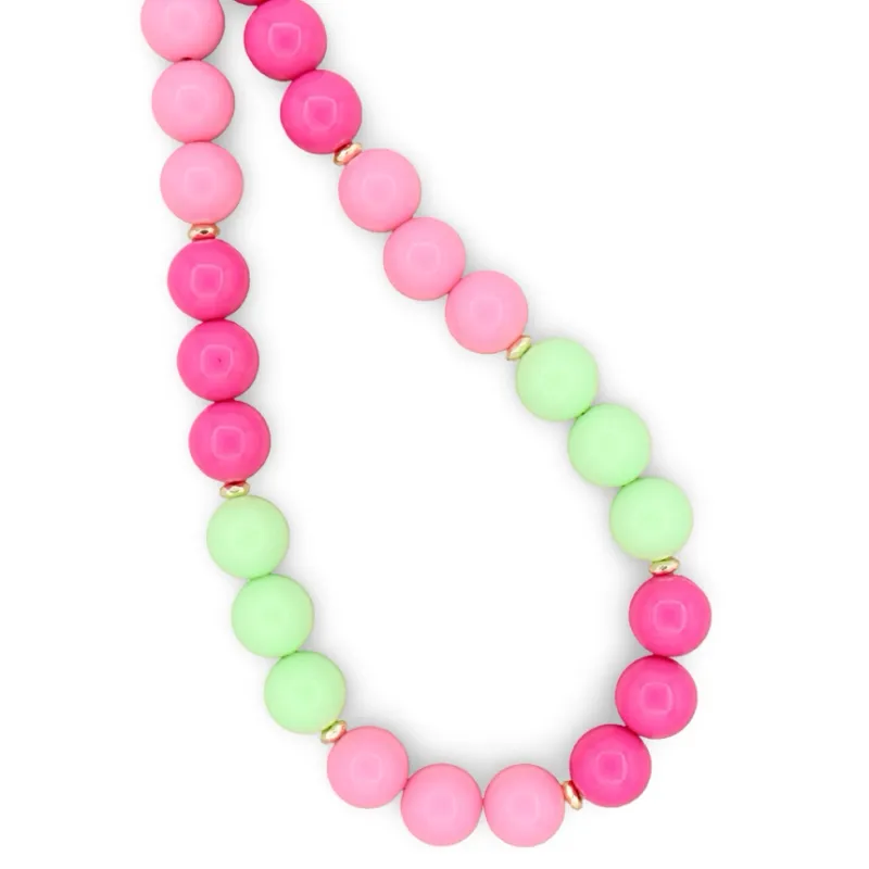 Fun Cabana Necklace-Pink/Green