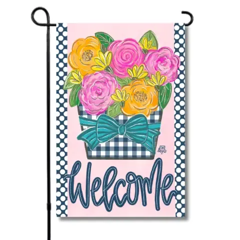 Gingham Flower Jar Glam