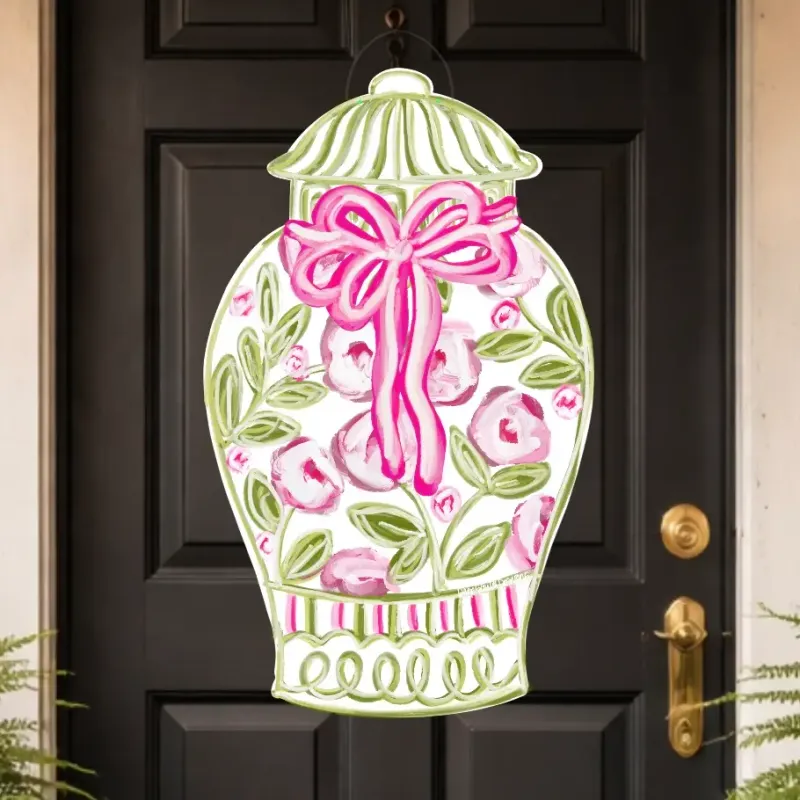 VG Floral Ginger Jar Door Hanger