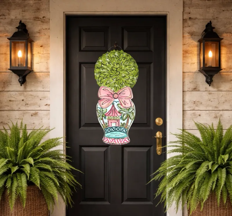 VG Summer Topiary Door Hanger