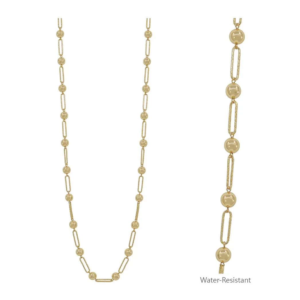VG Gold Oval Gold Bead 32" Necklace