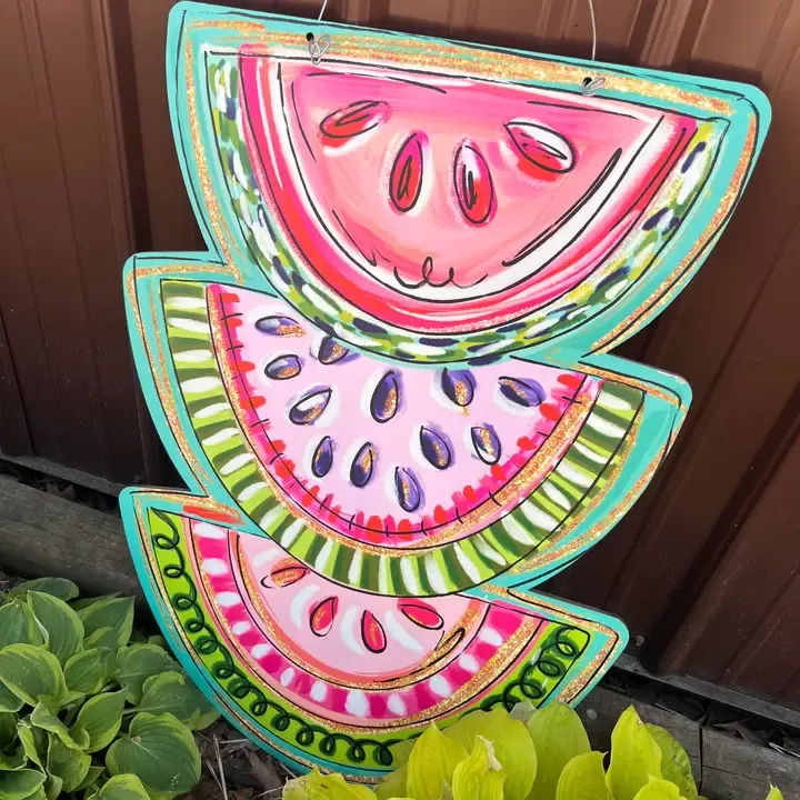 VG Funky Stacked Watermelon Door Hanger