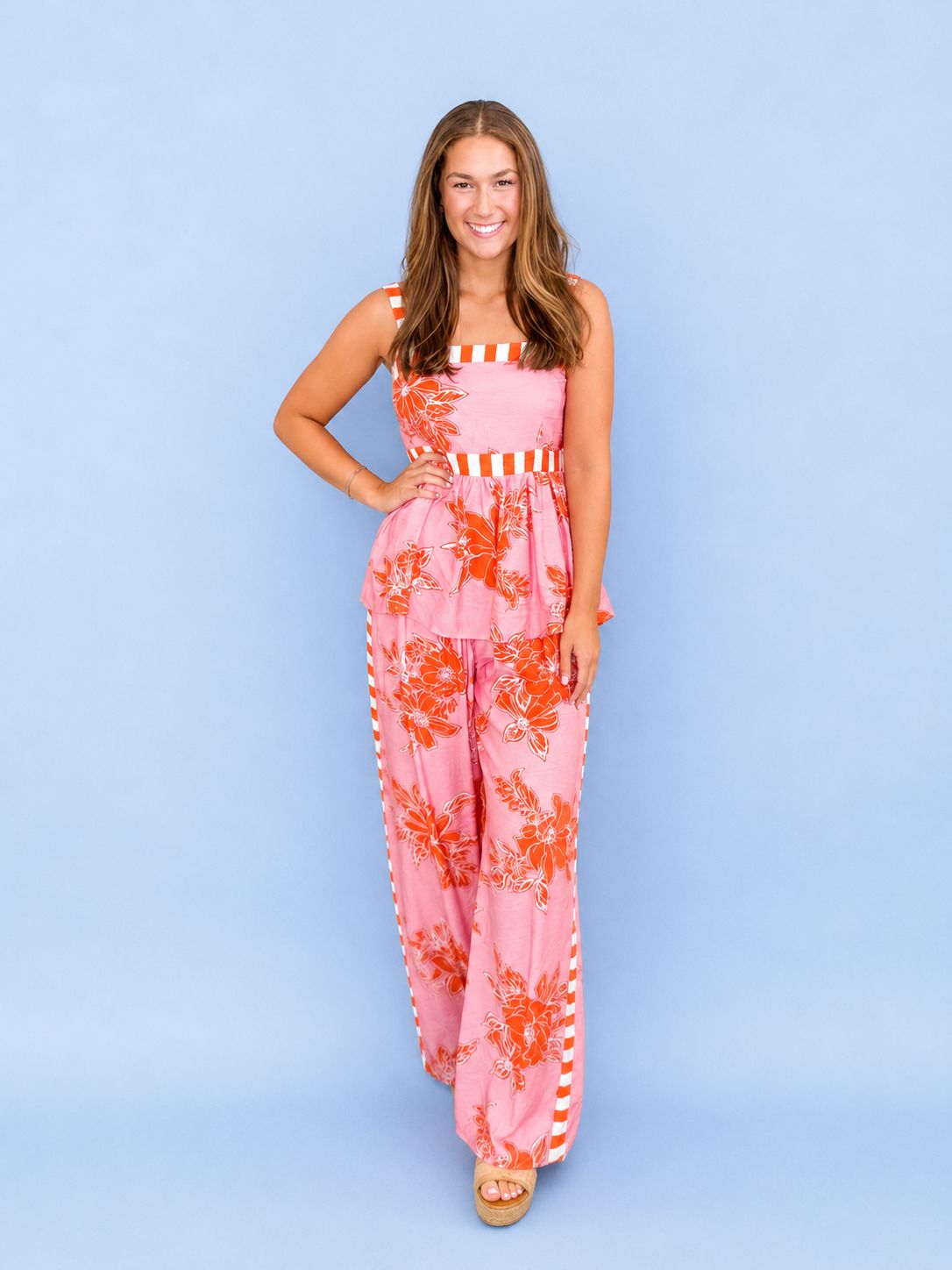 Palm Beach Bloom Pants-Pink