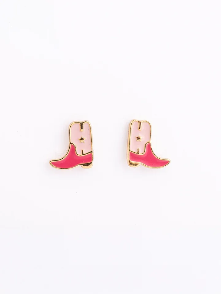Pink Boots Earrings