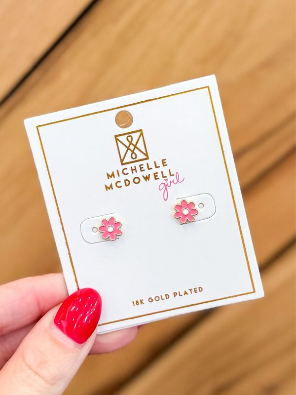 Pink Flowers Earrings