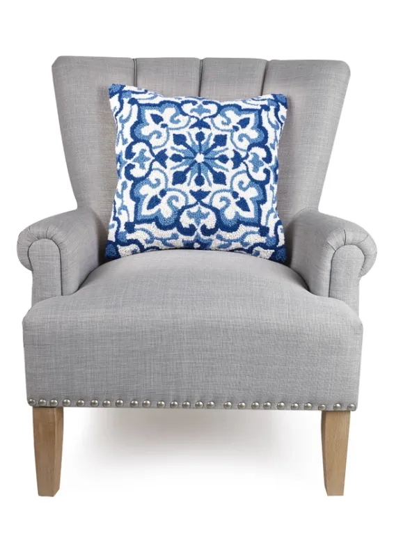 VG Blue Medallion Hook Pillow