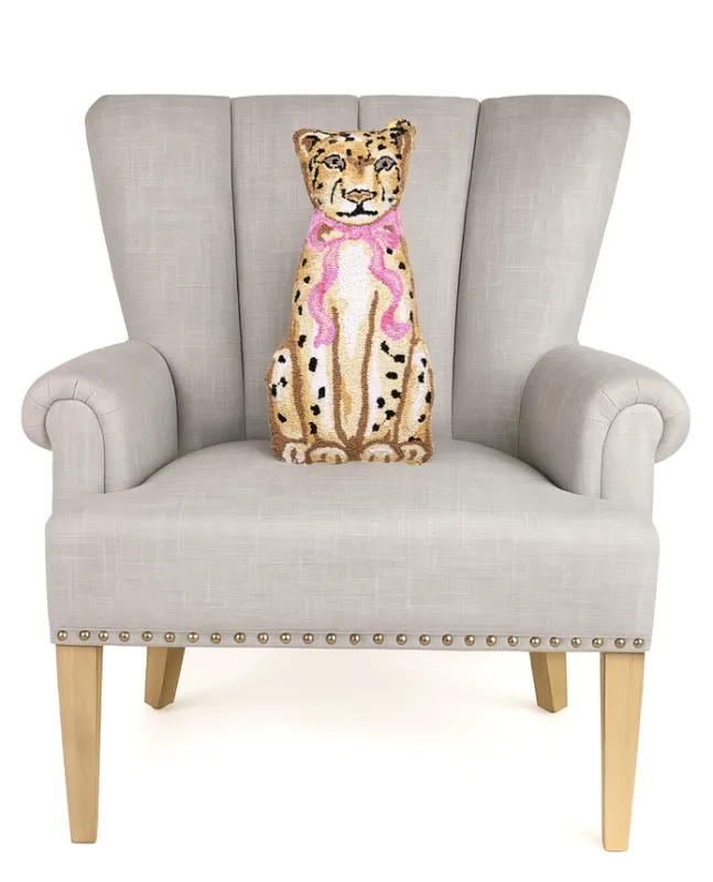 VG Shaped Leopard Hook Pillow