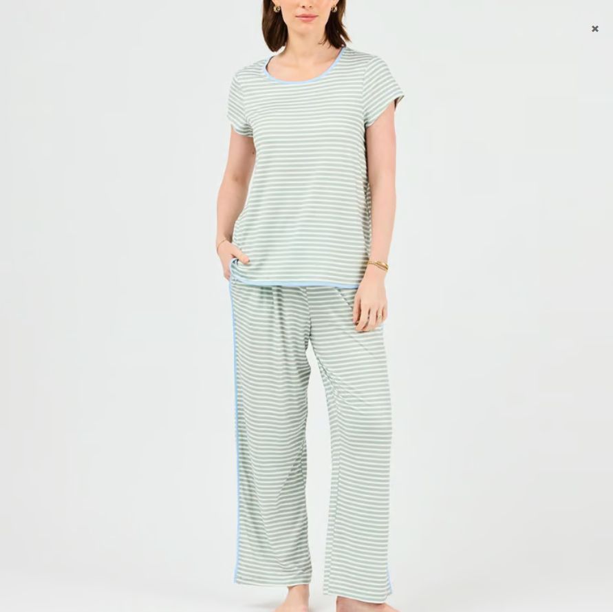 Melody Green Stripe PJ Set