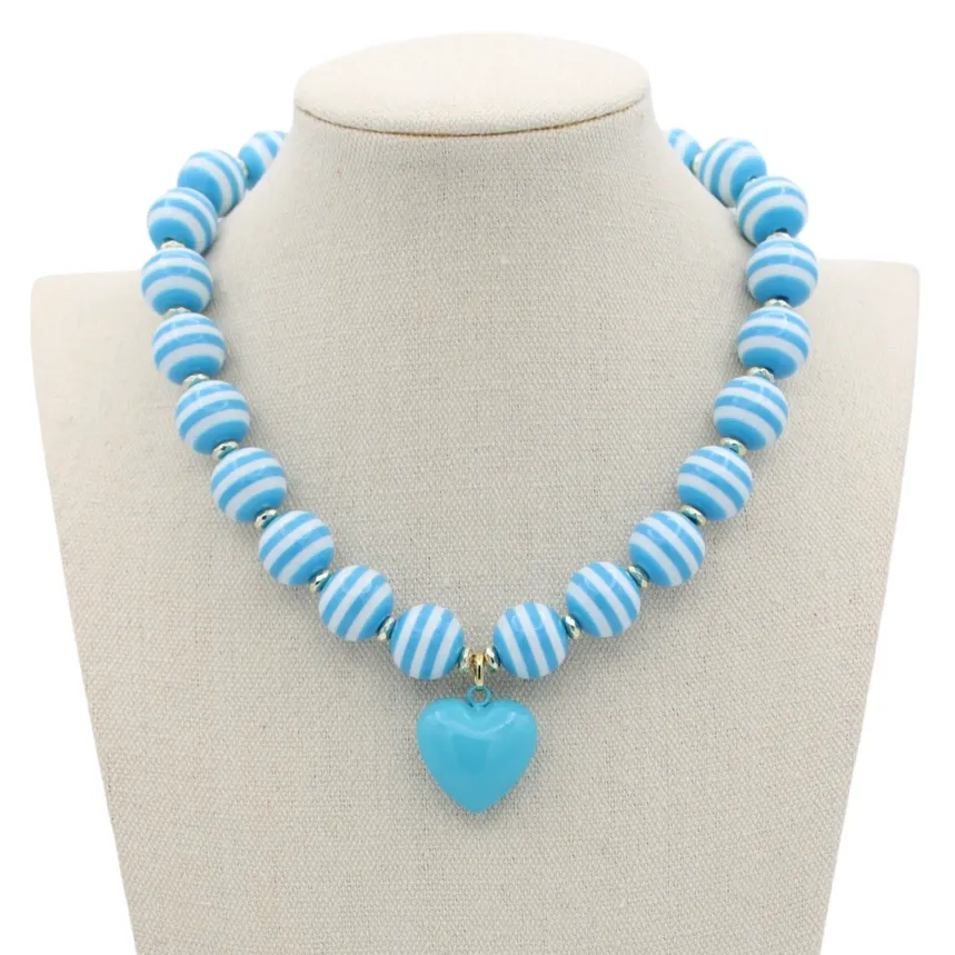 Cabana Stripe Necklace-Turquoise