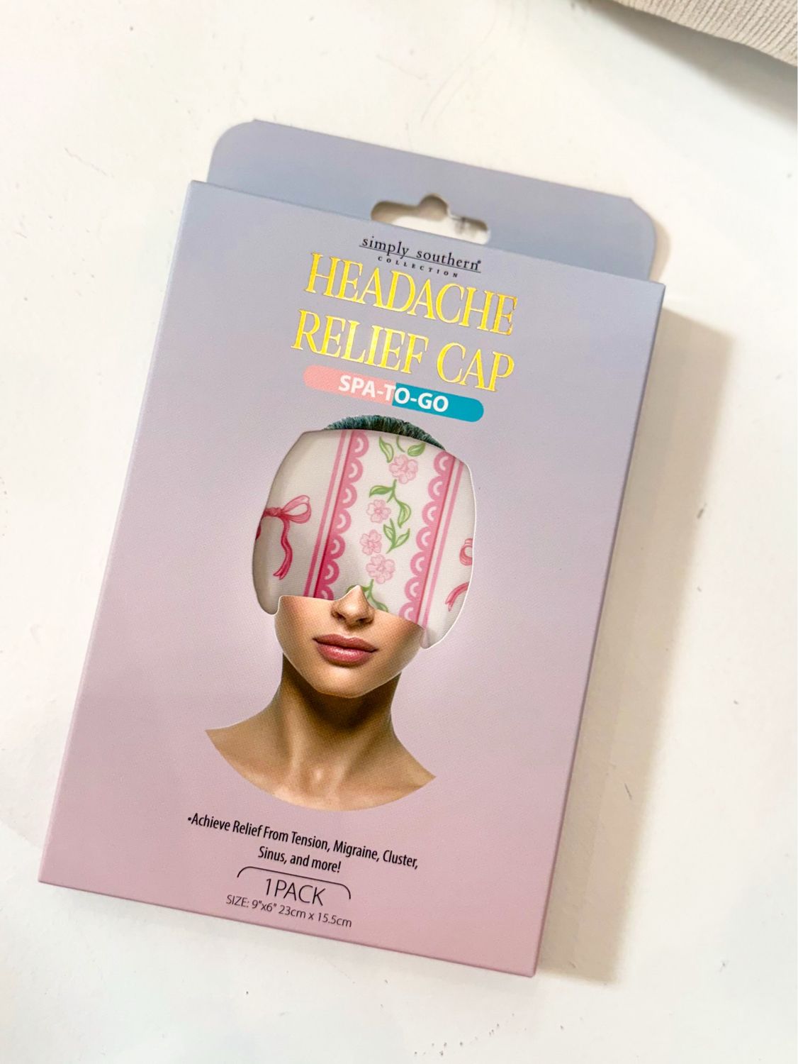VG Headache Relief Cap-Pink Bow Floral