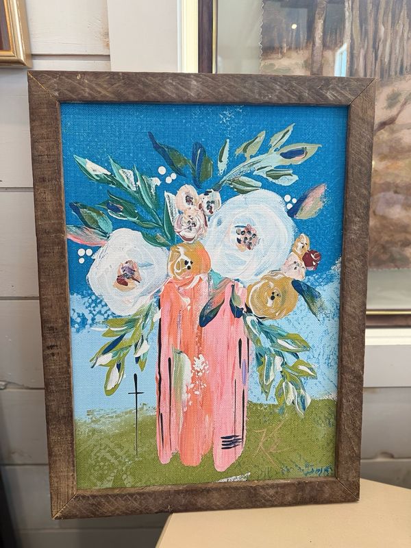 VG GA Coral Vase Framed Art 18x24