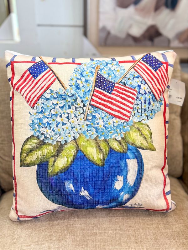 Christy's Americana Hydrangea Pillow