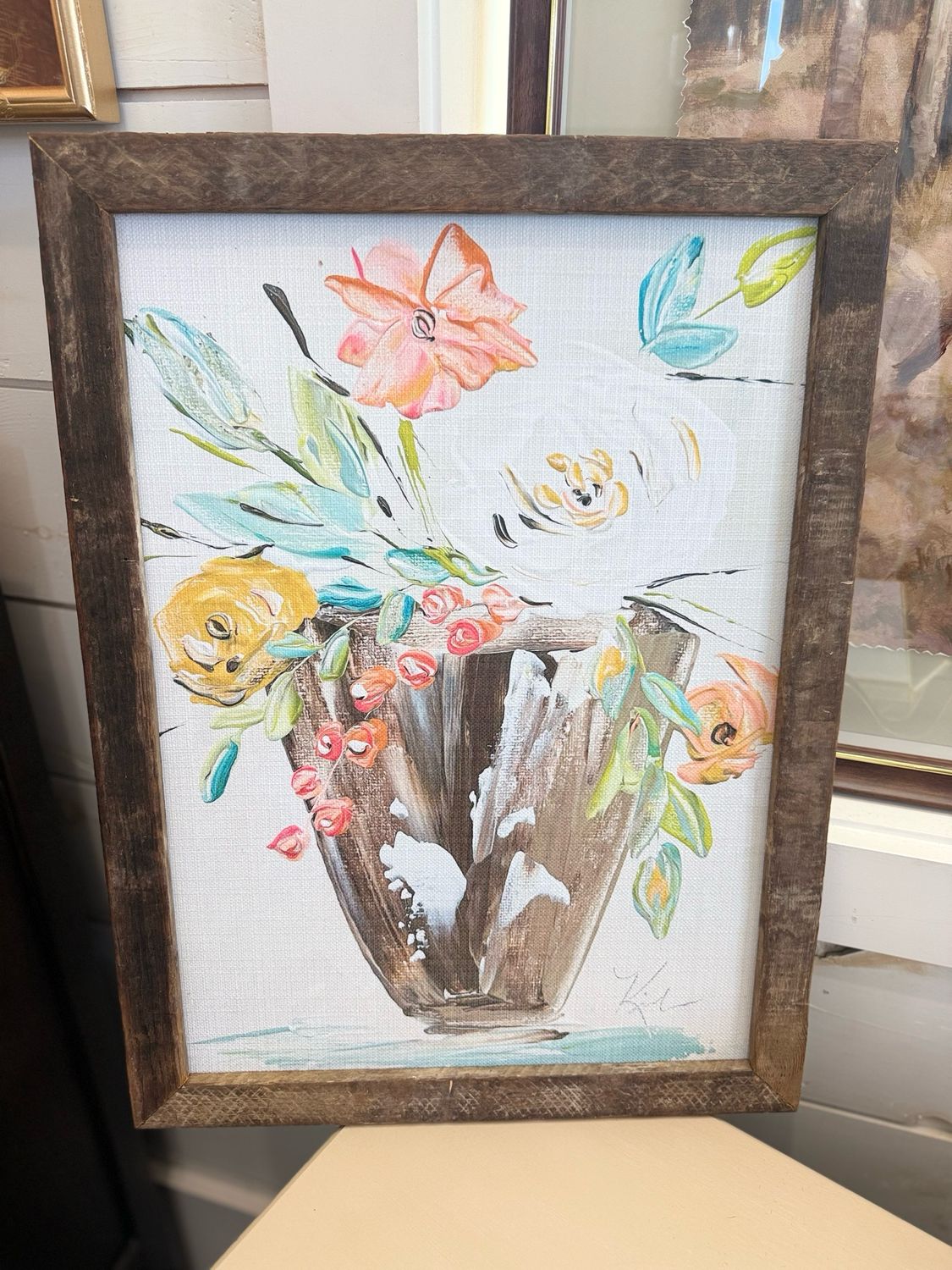 VG GA Happy Blooms Framed Art 18x24