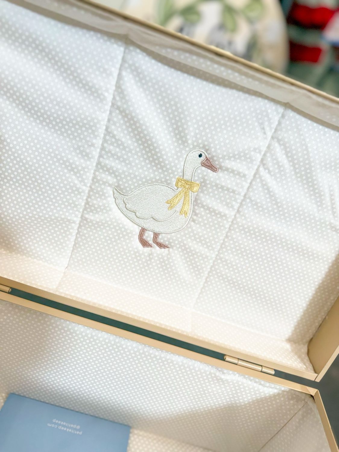 Mini Beige Trunk-White Dot-Goose