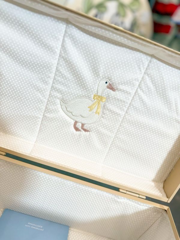 Mini Beige Trunk-White Dot-Goose