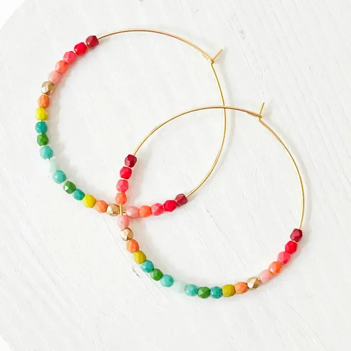 VG Large Ombre Beaded Hoop