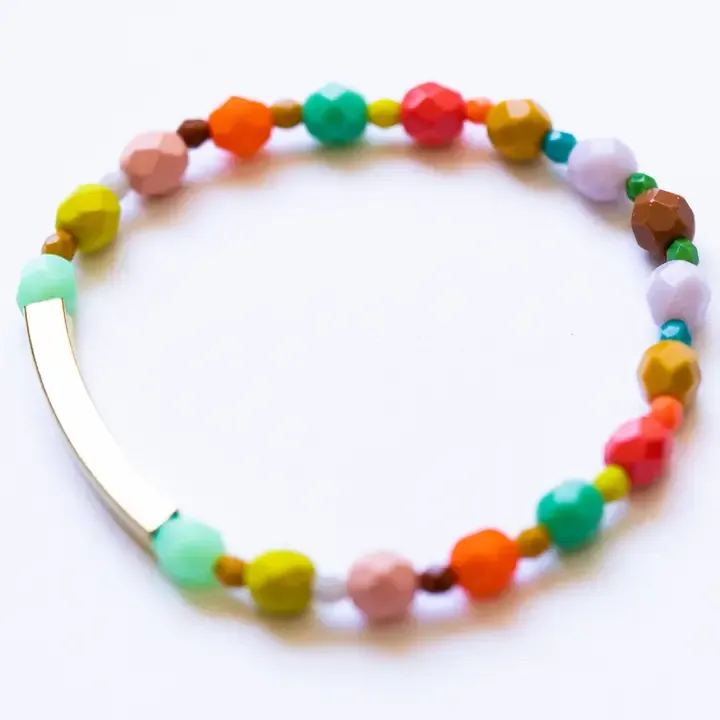 VG Colorful Mixed Bead Stretch Bracelet