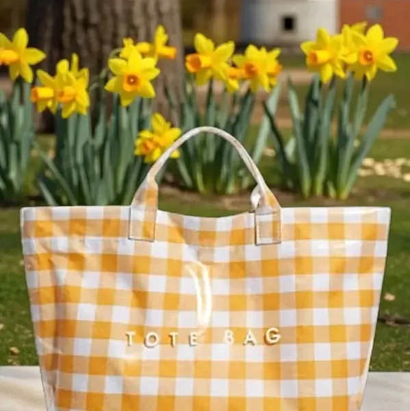 VG Yellow Gingham Tote Bag