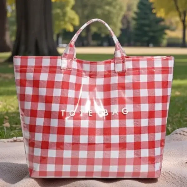 VG Red Gingham Tote Bag