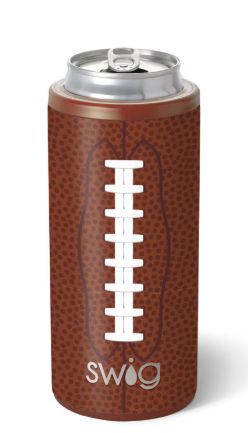 Football Skinny Can Cooler 12oz
