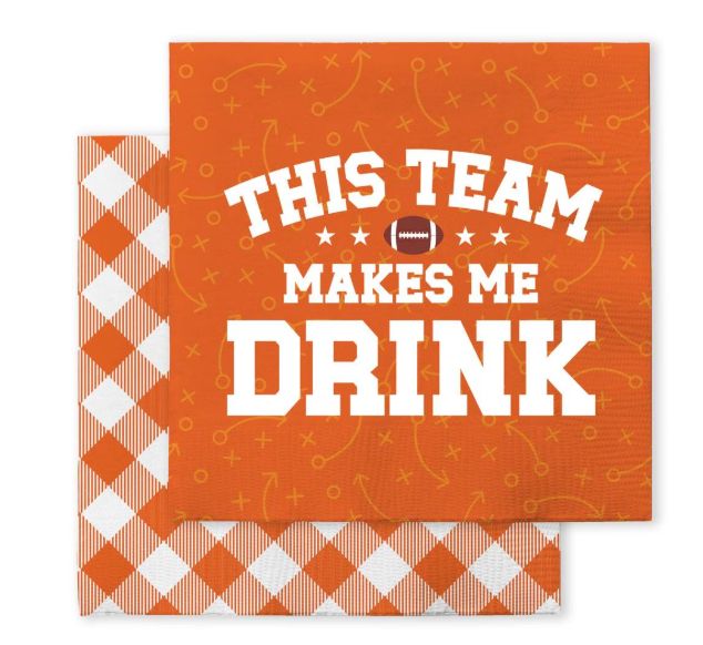 This Team Makes Me Drink Orange Cocktail Napkins