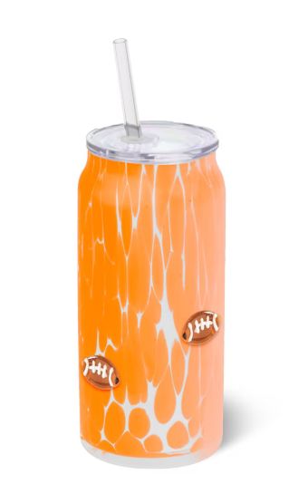 Orange Football Charm Glass 23oz