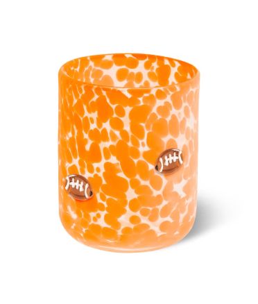 Orange Football Charm Glass 17oz