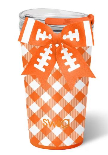 Gameday Gingham Orange Party Cup 24oz