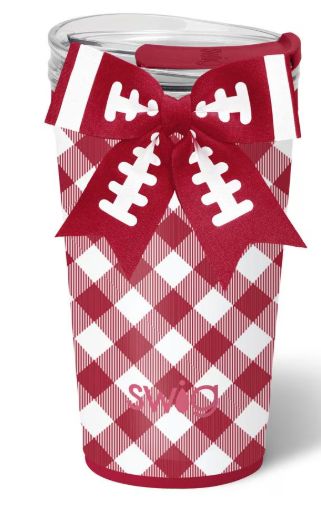 Gameday Gingham Crimson Party Cup 24oz