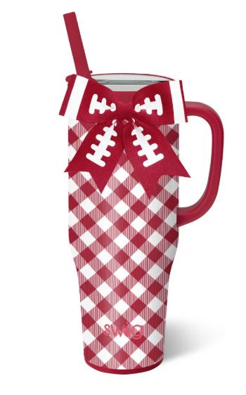 Gameday Gingham Crimson Mega Mug 40oz