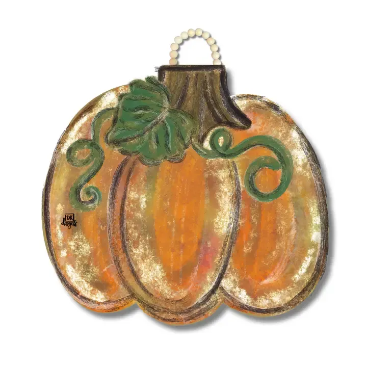 Gold Pumpkin Door Hanger