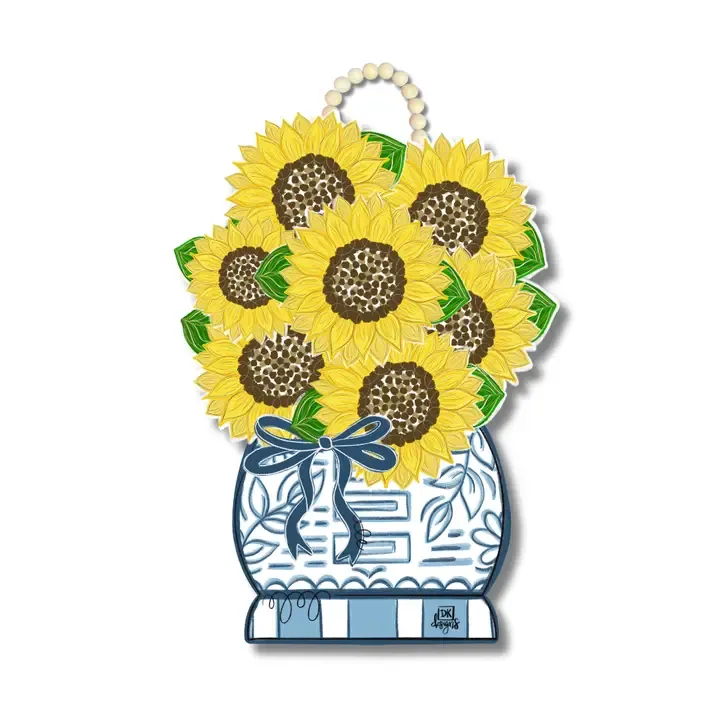 Sunflower Flower Pot Door Hanger