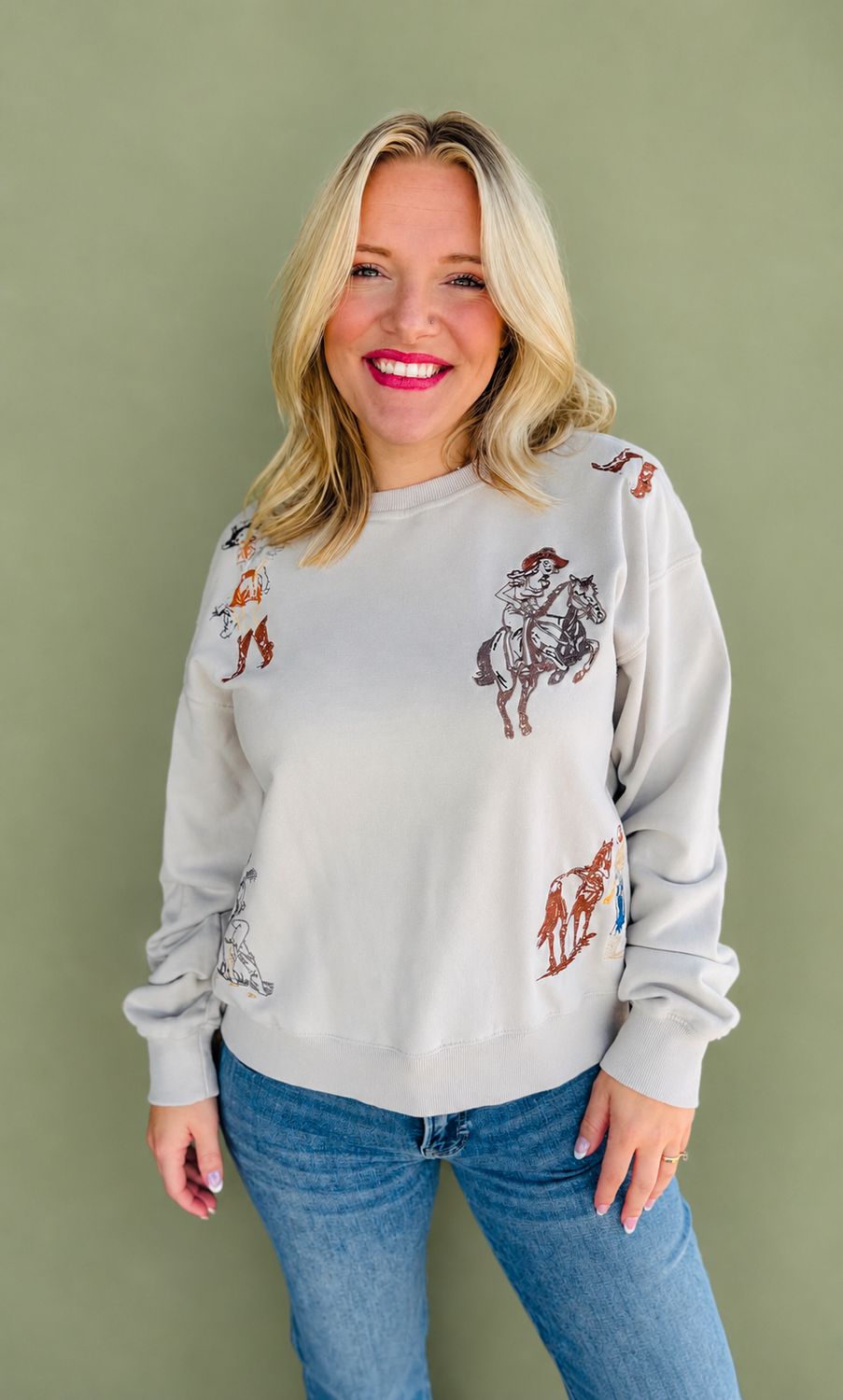 Western Motif Sweatshirt