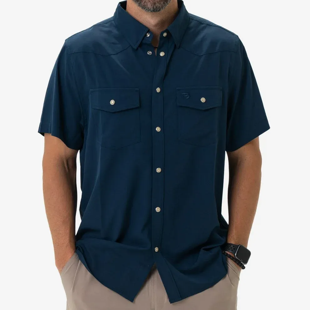 Men's Navy Pearl Snap