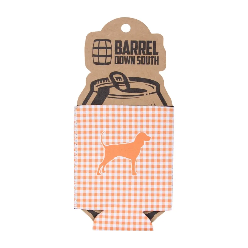VG Gingham Bluetick Coonhound Can Cooler