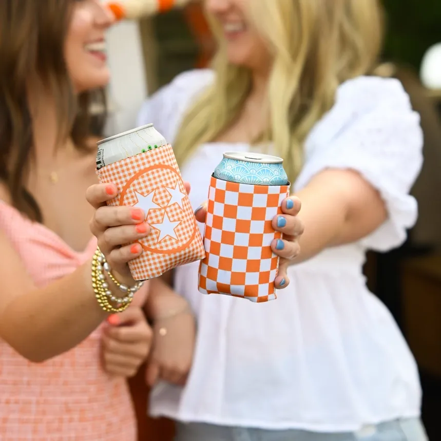 VG Gingham Tri Star Can Cooler