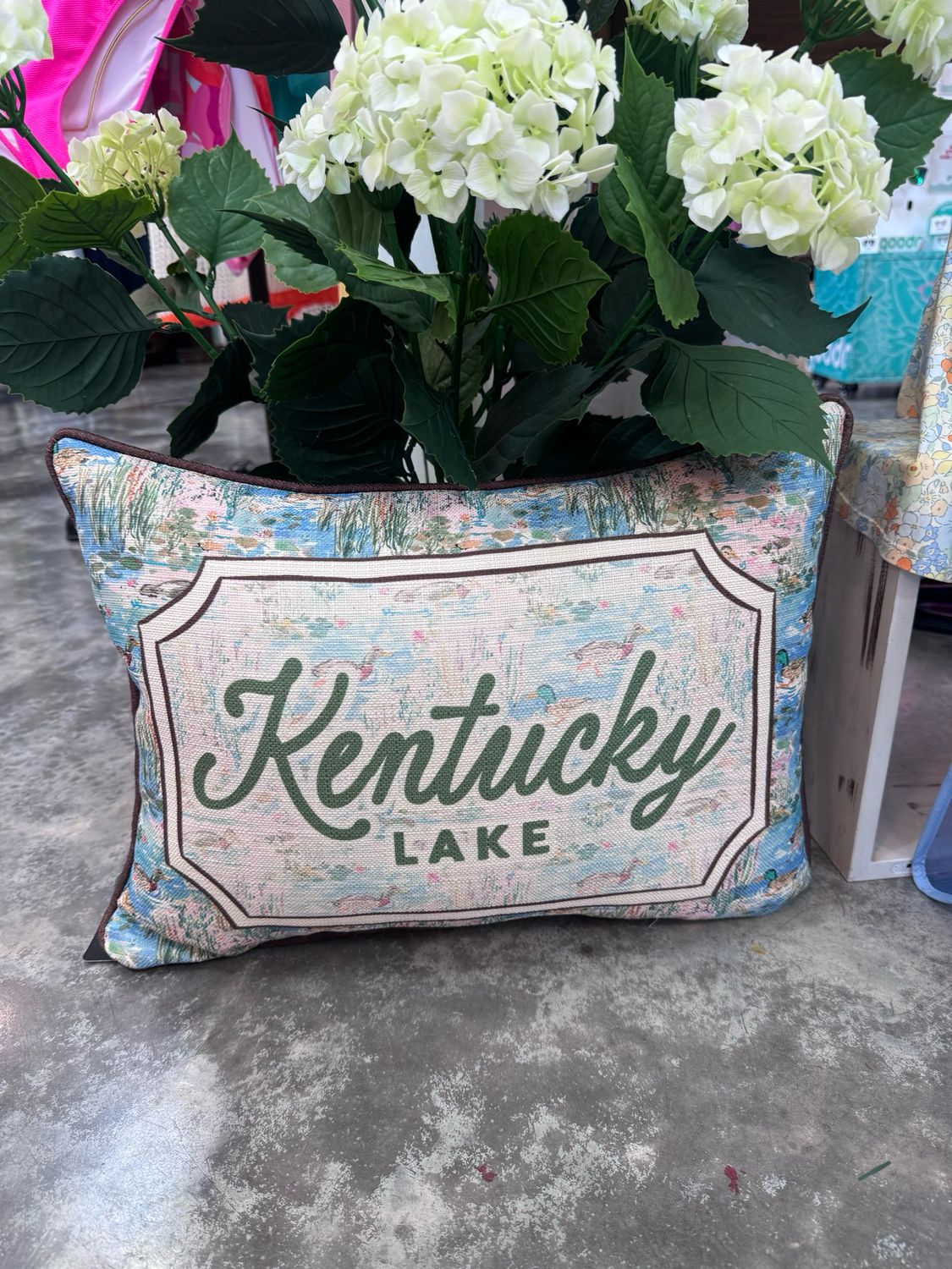 Double Painted Heron Hometown Pillow + Piping