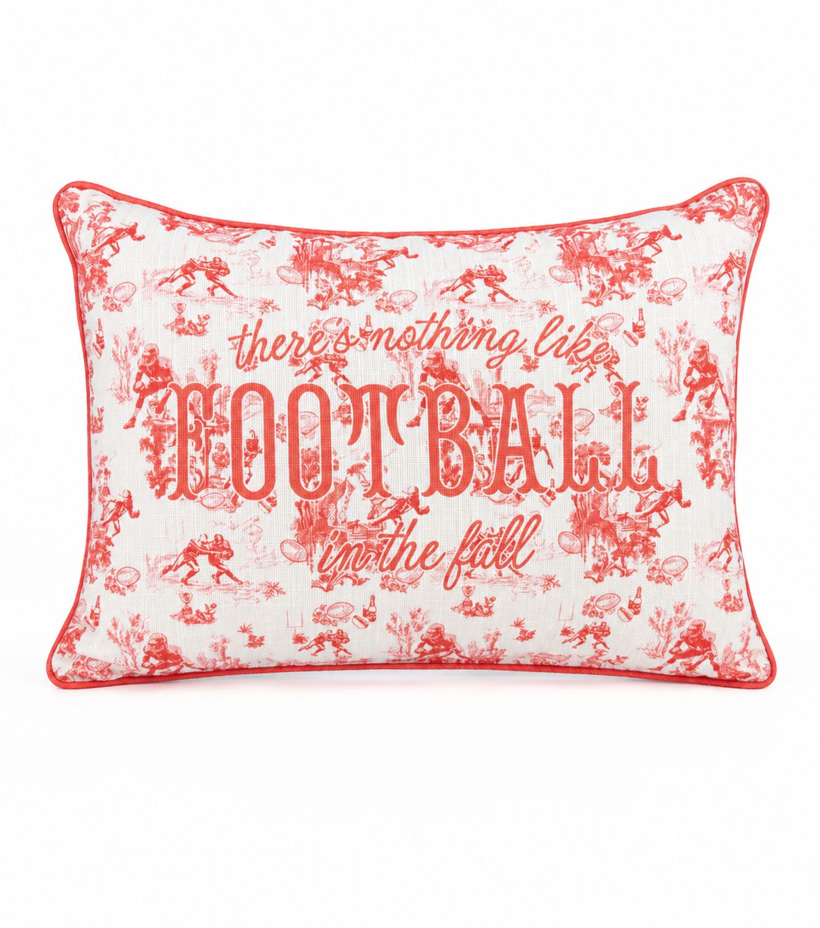 Football Toile Pillow + Piping