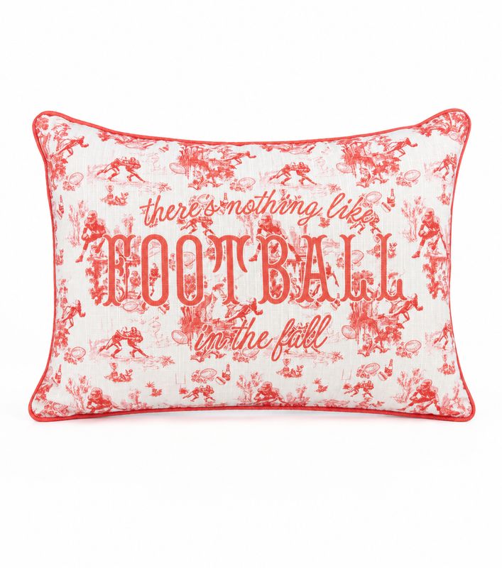 Football Toile Pillow + Piping