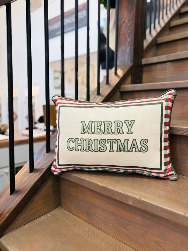Christmas Triple Gingham Pillow + Piping