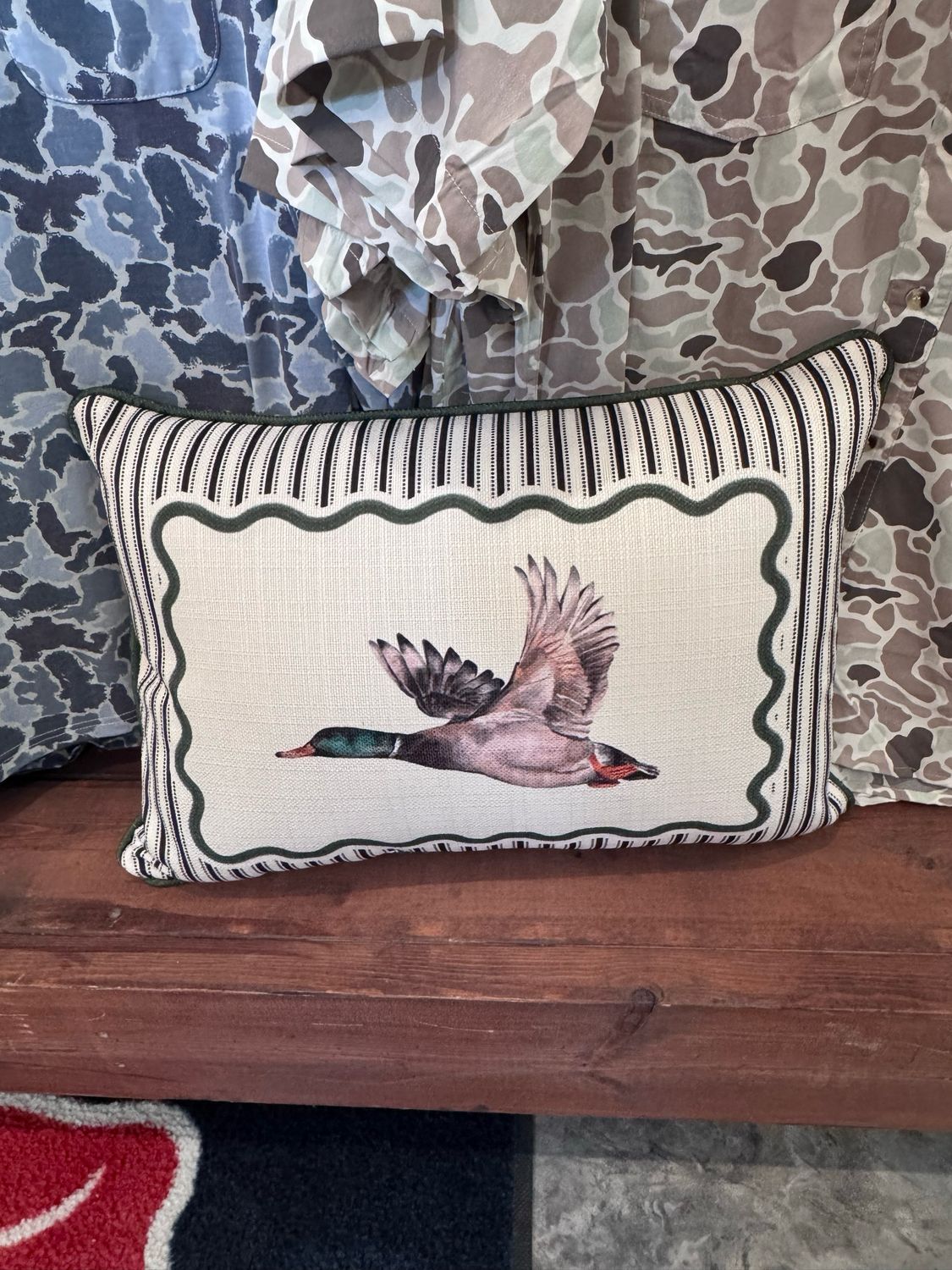 Stripe Mallard Pillow + Piping