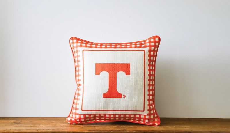 TN Gingham Mascot Pillow + Piping