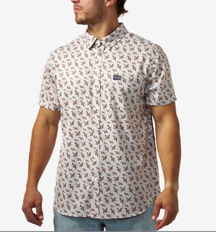 Performance Button Up-Mallards Flying In