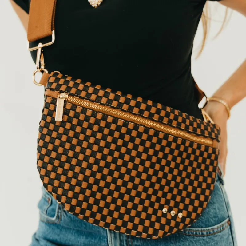 RM Woven Checkered Coffee Bum Bag