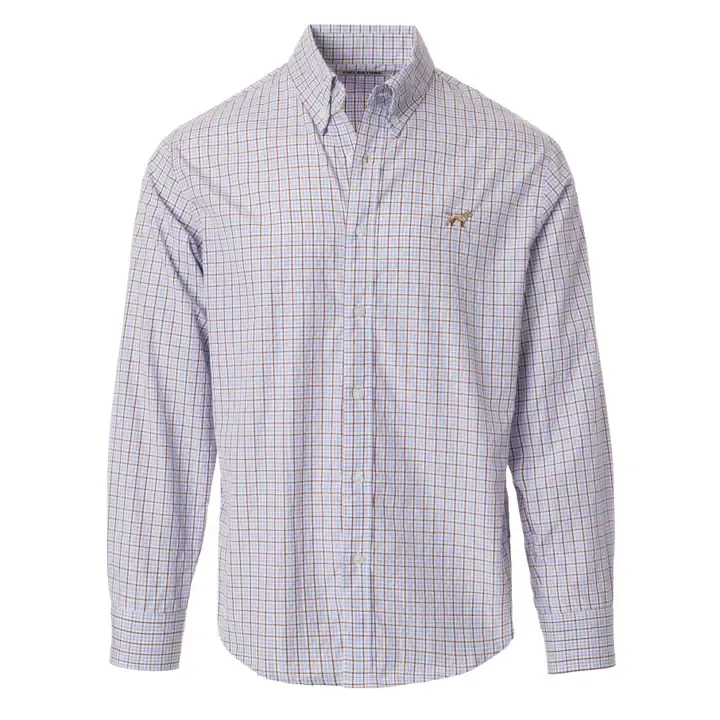 Youth Mason Button Down-Brown/Blue