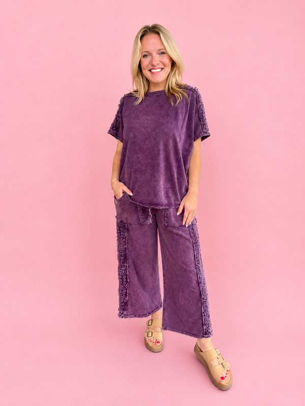 Fall Boho Pants-Eggplant